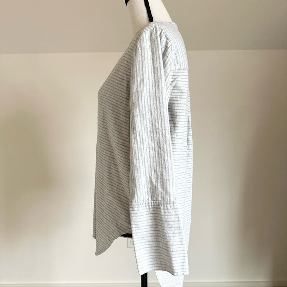 Madewell Cotton Striped V Neck Pullover Tunic Grey Size Small S - Picture 3 of 10